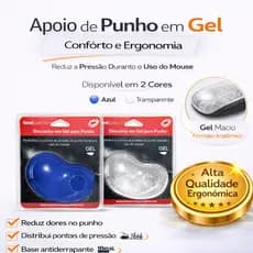 Apoio de Punho em Gel para Mouse Ergonômico com Base Antiderrapante – Conforto e Redução de Dores
