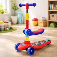 Patinete Infantil 2 em 1 Com Assento Scooter Criança Ajustável Passeio Diversão Brinquedo Radical
