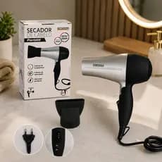 Secador De Cabelo Portátil Dobrável 1200W Bivolt Viagem Mini Potente Com Bico Modelador