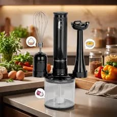 Kit Mixer Processador Batedor Alimentos 3 em 1 127V 220V Triturador Liquidificador Portátil