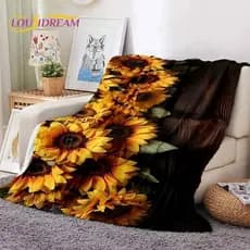 Cobertores Macios Dream Sun Flowers Nordic Daisy, Mantém Aquecido e Confortável, Ideal para Piqueniques e Camas KXKT