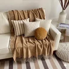 Decorative Chenille Blanket for Sofa or Bed, Shawl 1.80x1.20, Soft, Comfortable, Handmade UOBR