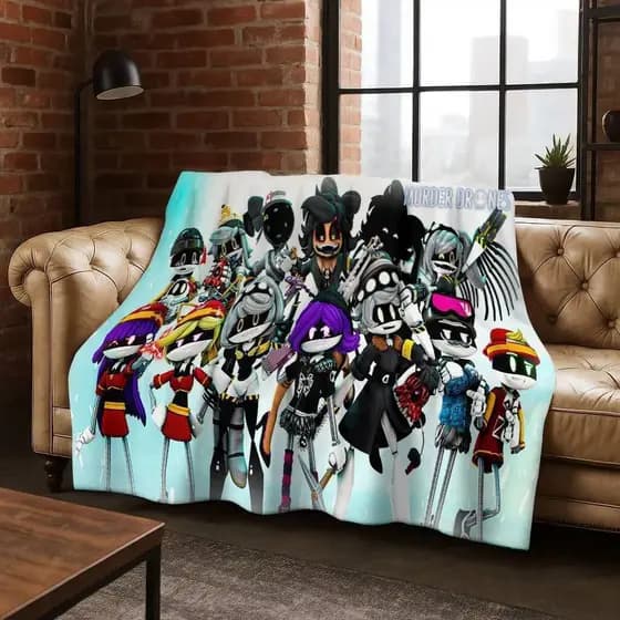 Cobertor de Flanela Uzi Robot Art, Macio e Confortável para Casa, Quarto, Cama, Sofá, Piquenique, Presente Criativo FLR3