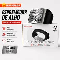 Espremedor de Alho Inox Manual Premium - Triturador Amassador Fácil Limpeza