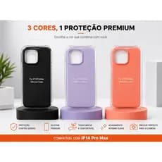 Capa Silicone Luxo iPhone 14 Pro Max Toque Macio Anti-Impacto Premium