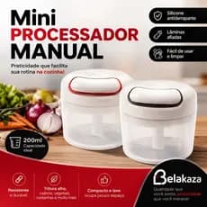 Mini Processador Manual 200ml Premium Triturador Picador Alho Cebola Legumes