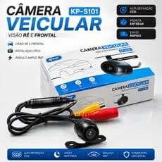 Câmera Veicular Ré e Frontal Knup KP-S101 CCD 150° Fácil Instalação