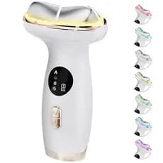 Ferramenta Facial Elétrica Gua Sha 7 Em 1 Quente & amp ; Massageador De Beleza LED Para Rosto E Pescoço Frio , Modo De P