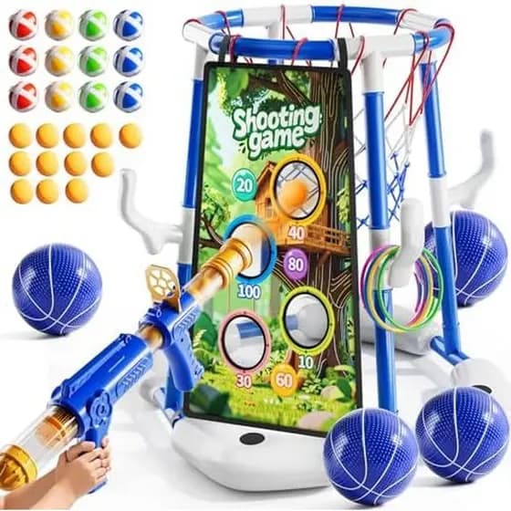 Cesta De Basquete Para Piscina NIPLOOOW , Jogo De Anel De Brinquedos Flutuantes 2 Em 1 Com 4 Bolas E Bomba , Jogos Ao Ar