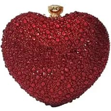Bonito Coração Forma Bolsa De Embreagem Mini Amor Strass Casamento Festa Feminina