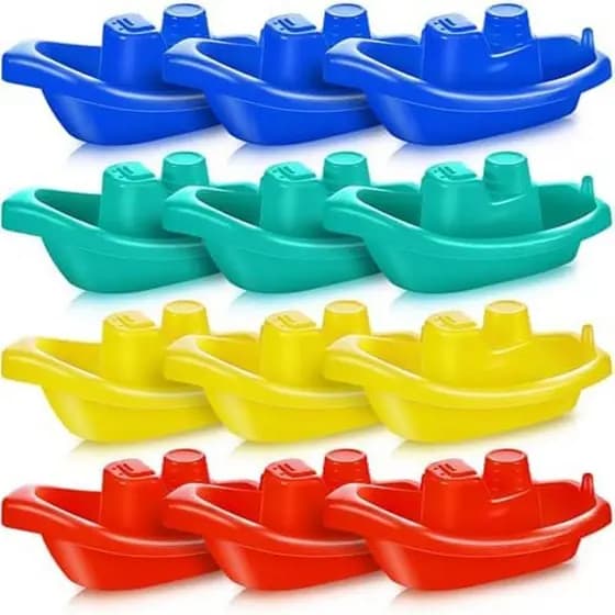 Woanger 60 Peças De Brinquedos De Banho Para Barco Pequeno , Plástico Flutuantes Empilháveis Bebês E Crianças Pequenas ,