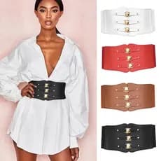 Cinto Retro Francês Moda Feminina Larga Elástica Decoração de Vestido Camisa Casaco
