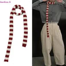Liweikea Lenço Malha Feminino Fashion Listrado Moderno Para Festas Aniversário E Natal