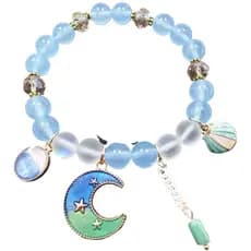 Pulseiras de amizade de cristal branco, pulseiras de amizade femininas com estrela de cinco pontas, pulseira com pingent