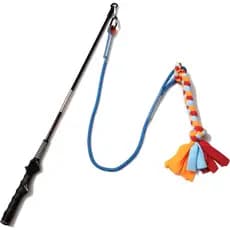 Brinquedo Interativo para Cães para Perseguição e Cabo de Guerra, Varinha Durável com Corda de Fleece para Atrair Animai