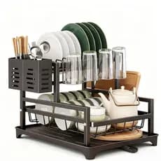 Escorredor de Louças Rack Aço Carbono Organizador Preto