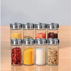 Kit Potes Para Porta Tempero e Condimentos Vidro Premium Tampa Inox 80g + Etiquetas Kit 6 12 Potes Organizador Cozinha