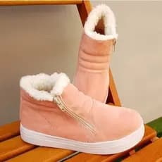 Botas de Inverno Femininas de Pelúcia, Impermeáveis, para Neve, Estilo Tornozelo Quente, Calçado Casual YORKNEWSHOES