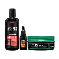 Kit Fox For Men- Shampoo 4x1+ Óleo Barba+ Pasta Premium 150g