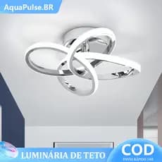 Luminária de teto LED plafon moderno cromado regulável iluminação para quarto hall banheiro