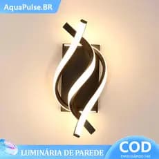 Luminária de parede LED espiral, luminária decorativa, iluminação minimalista quarto sala corredor