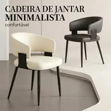 Cadeira de jantar minimalista, cadeira para penteadeira, estofado em couro sintético