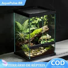 Vivário de Vidro Extra Transparente para Répteis, terrário tropical, terrário desértico