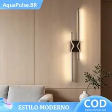 Luminária de Parede Linear LED Luz Decorativa Minimalista Iluminação Ambiente ara Sala Quarto Escada