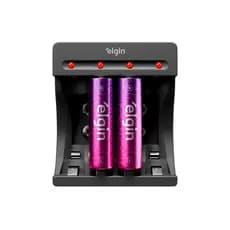 Carregador de Pilhas Recarregáveis Elgin USB C/2 Pilhas AA 1500mAh Monte o seu Kit