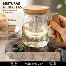 Caneca Automática Mistura Shake Com Cabo De Plástico 400ml Elétrica Recarregável 7000rpm Alta Velocidade Vidro