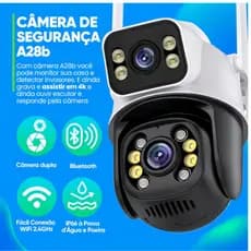 Câmera de Segurança A28B WiFi Dual 1080P 3MP Dupla WiFi para Alarme De Detecção De Segurança