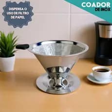 Filtro Coador de Café Inox Reutilizável - 103 Premium | Dispensa Papel | Café Mais Forte e Sustentável -
