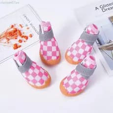 SHENGDA 4 Unidades/Conjunto Sapatos De Malha Para Cachorros , Respiráveis E Resistentes Ao Desgaste Cães De Estimação ,