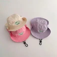 Chapéu Balde De Cor Doce SHENGDA , De Sombreamento Estilo Coreano Sol Infantil De Verão , Bordado De Letras
