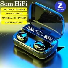 Fone De Ouvido Sem Fio bluetooth M10 Tws 5.3 Estéreo Com Pod Carregador-Zoinx
