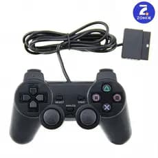Controles PS2 Joystick Com Fio Ergonômico Plug And Play Cor Preto Zonix