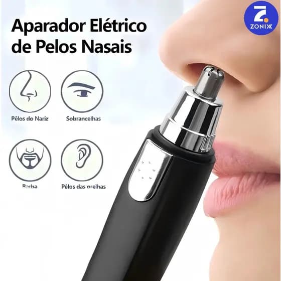 Aparador Removedor de Pelos Elétrico/Portátil para Nariz/Rosto/Orelha/Depilador Facial Zonix