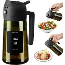 SWEET VIEW-Pulverizador De Azeite Para Cozinhar , Derramador De Óleo À Prova De Luz De Vidro De 16 Onças/470 Ml Cozinha