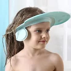Touca de banho infantil shampoo shampoo guarda-sol chapéu evita que a água entre os olhos banho banheira cabeça enxágue