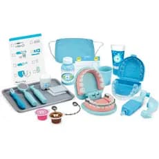Conjunto de brinquedos para dentista Melissa & Doug Super Smile, conjunto de 25 peças para dentista, com dentes super gr