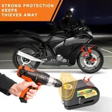 Trava de freio a disco de alarme de motocicleta, trava de roda de segurança antirroubo, som de alarme de 110dB à prova d