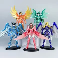 Figuras de Anime Saint Seiya de 19-24cm: Pegasus Shiryu, Draco Hyoga, Cygnus Shun, Andromeda Ikki, Phoenix. Figuras de A