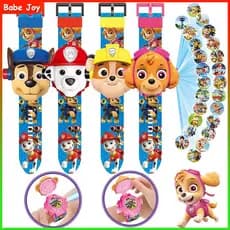 Relógio Projetor Patrulha Canina Infantil, Brinquedo Eletrônico Homem de Ferro