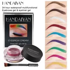 Creme para sobrancelhas, creme reparador para os olhos, cera em gel para cabelo à prova d'água de longa duração, maquiag