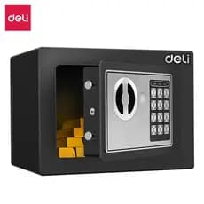 Cofre Digital Deli Compacto Segurança com Senha Eletrônica e Chaves