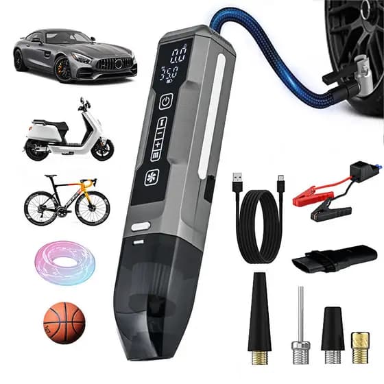 Bomba de ar para carro, máquina integrada de energia de emergência, bateria de 12v, emergência, forte potência, iluminaç
