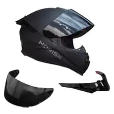 CAPACETE NORISK RAZOR EDITION EDIÇÃO ESPECIAL ESPORTIVO PRETO FOSCO + AEROFÓLIO E VISEIRA FUMÊ EXTRA