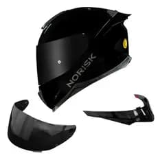 CAPACETE NORISK RAZOR EDITION EDIÇÃO ESPECIAL ESPORTIVO PRETO BRILHO + AERFÓLIO E VISEIRA FUMÊ EXTRA