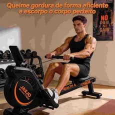 Remo Ergométrico Magnético Dobrável 8 Níveis Silencioso Compacto Academia Casa Fitness Exercício Treino