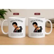 Caneca Xicara Personalizada Luan Santana Meme Seja Forte 325ml Presente Aniversario